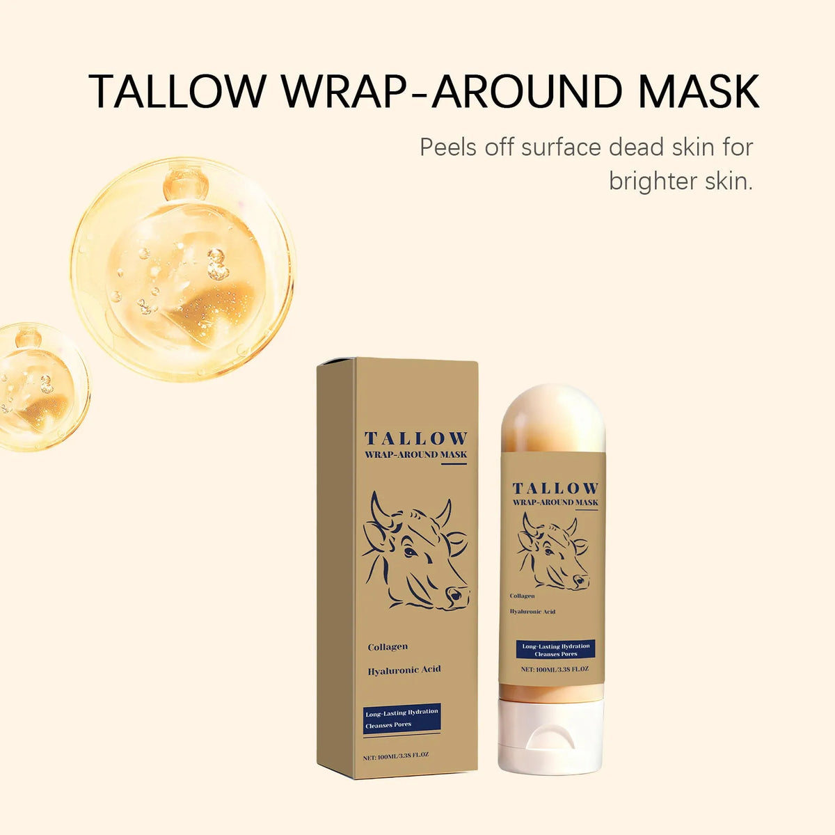 Avocado peeling mask 100g tube, 3.7x14cm, gentle exfoliating and hydrating daily face mask