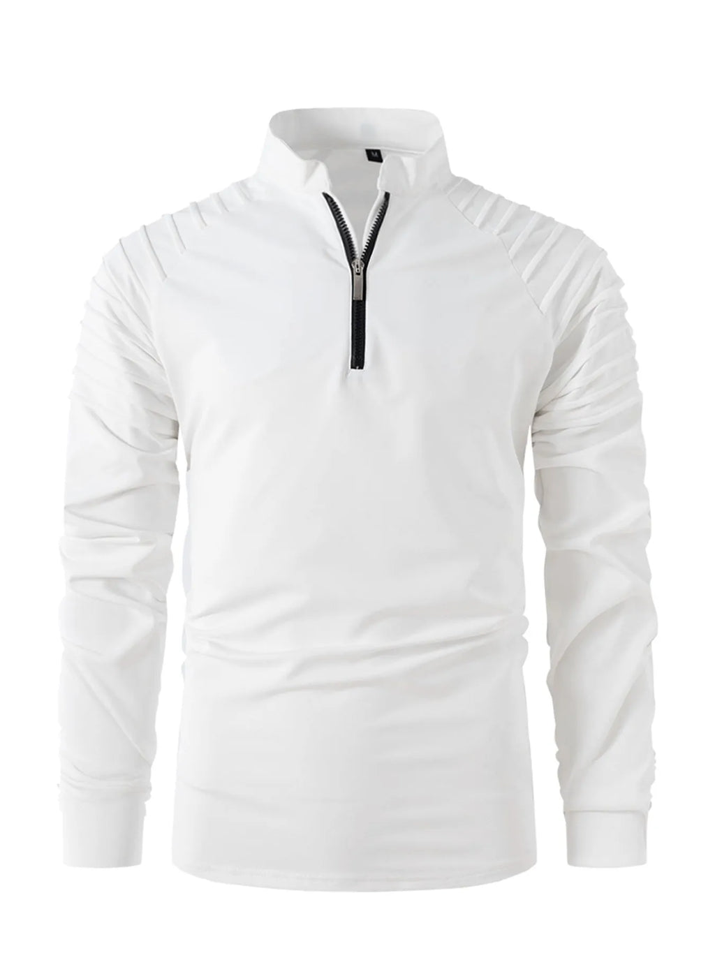 Men's spring autumn POLO zipper sports shirt in cotton blend slim fit long sleeve seven colours