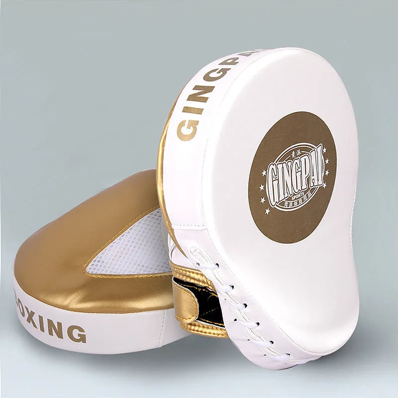 Vertical gold PU leather boxing baffle target for home training.