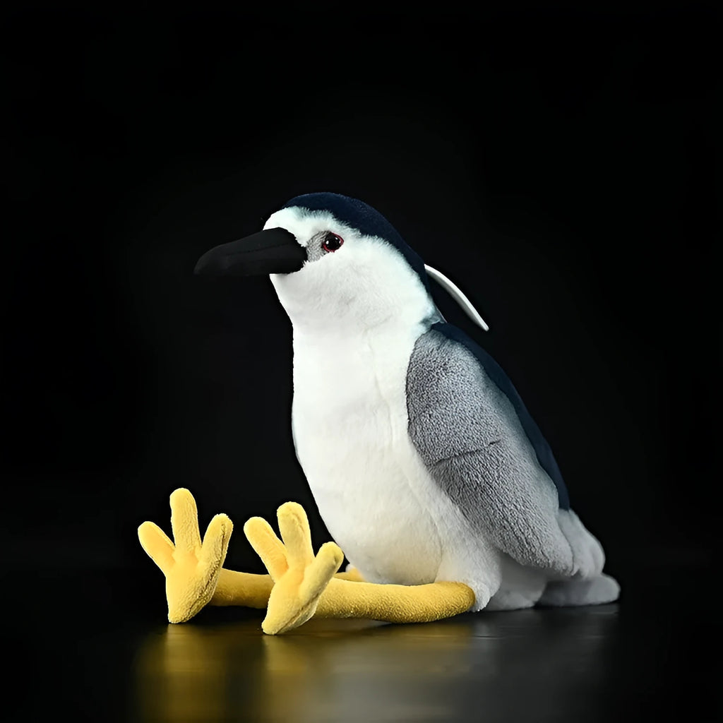 Chinese pastoral penguin plush toy, 24cm height, plush material with PP cotton filling, single doll for display.