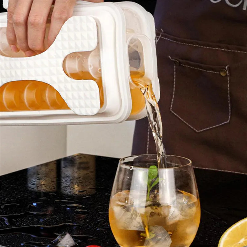 Silicone ice ball mould water bottle with modern minimalist design in light grey colour