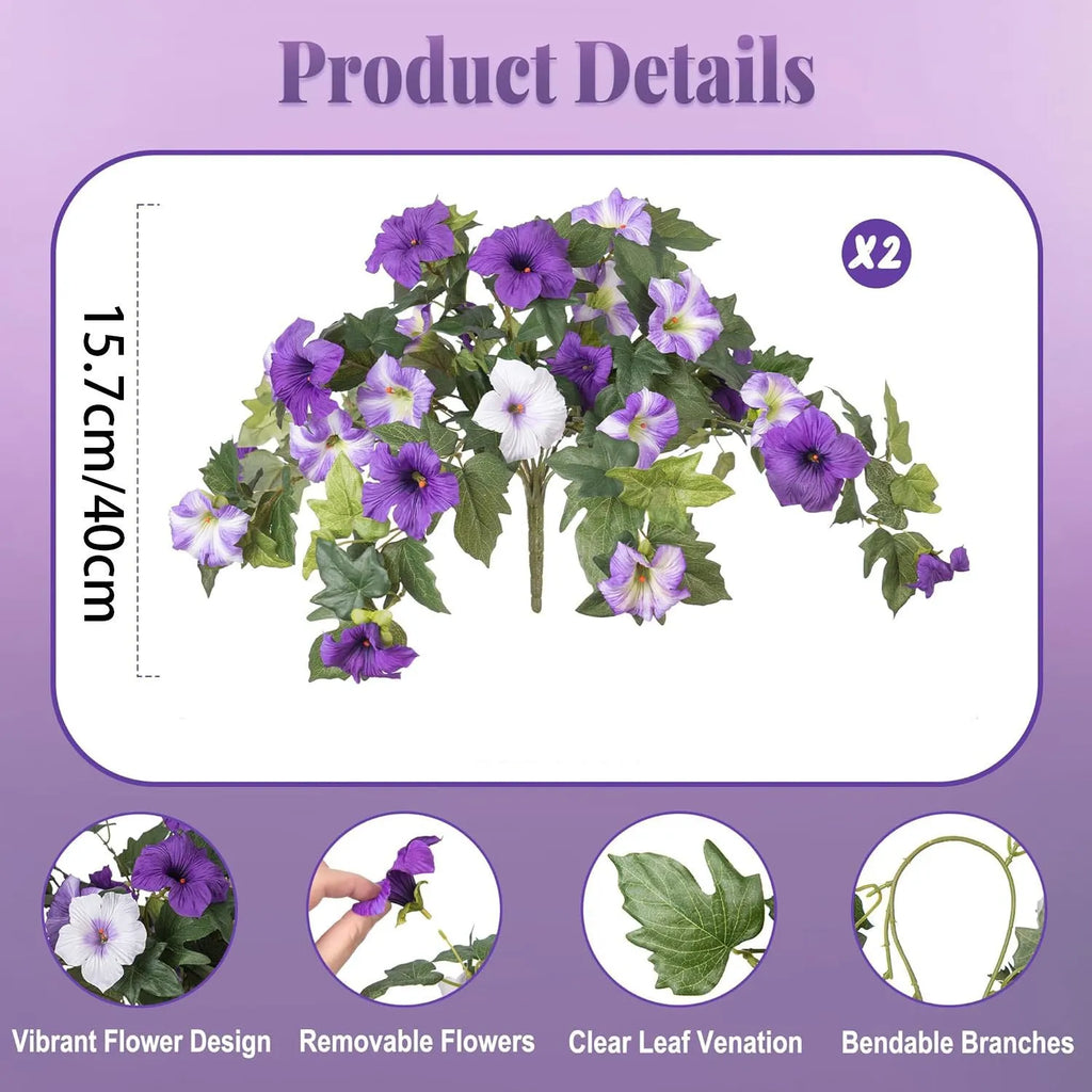 Plastic garden flower container with 12 fork base and silk flower insert in red colour option