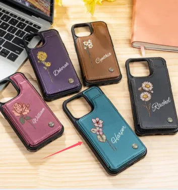Genuine leather phone case for Samsung S25 Plus, doublelayer printing design, brown colour