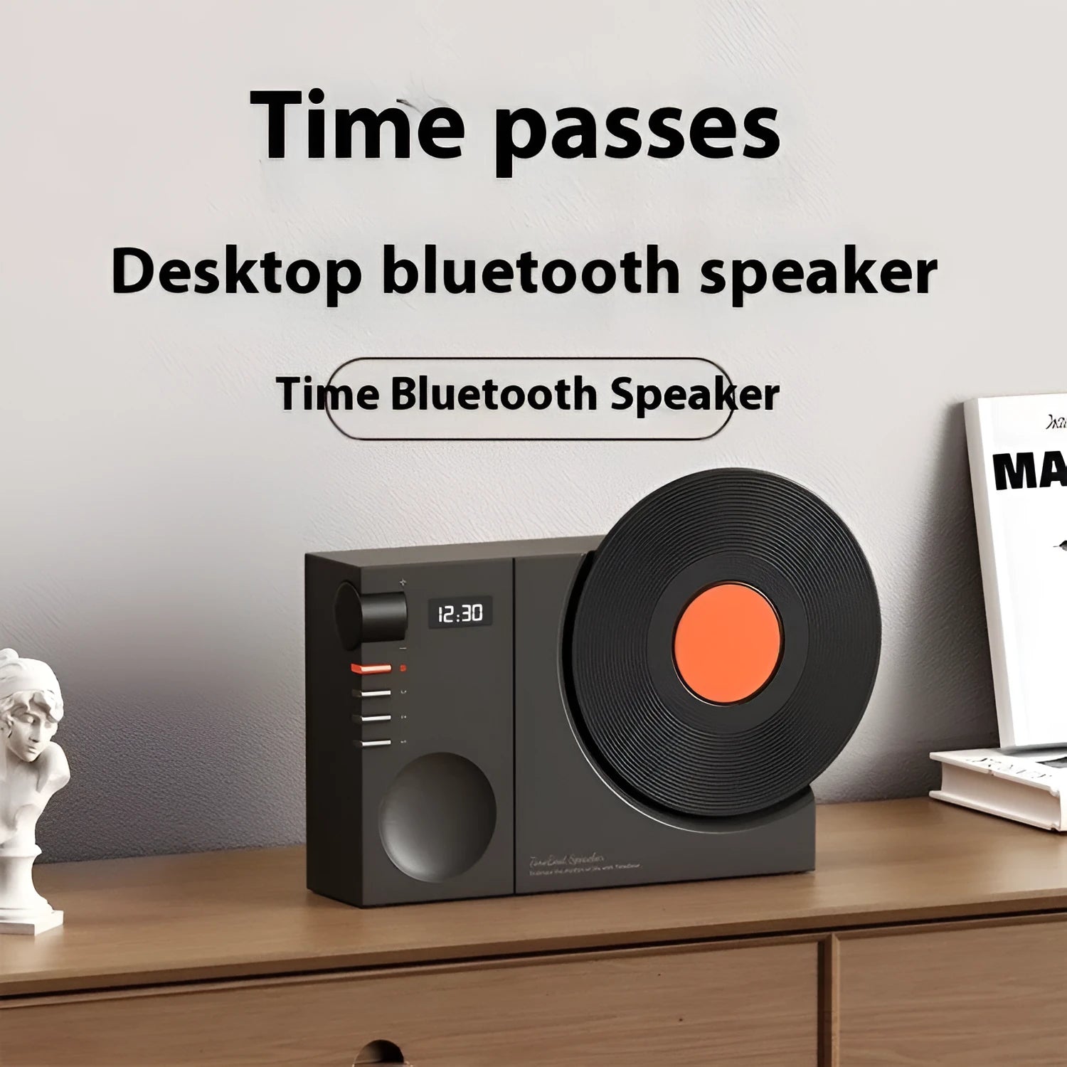Mini Bluetooth portable speaker in Obsidian Black, Ivory White, Coral Pink or Plum Green colours with gift packaging