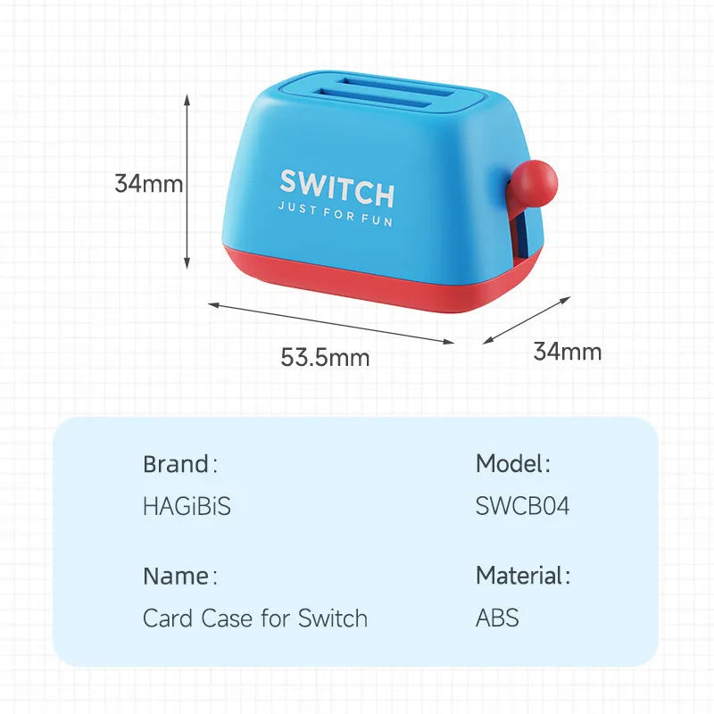Green Switch game card storage box with a driver-style design on a table.