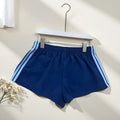 Men's navy blue casual sports shorts with high waist design in nylon fabric