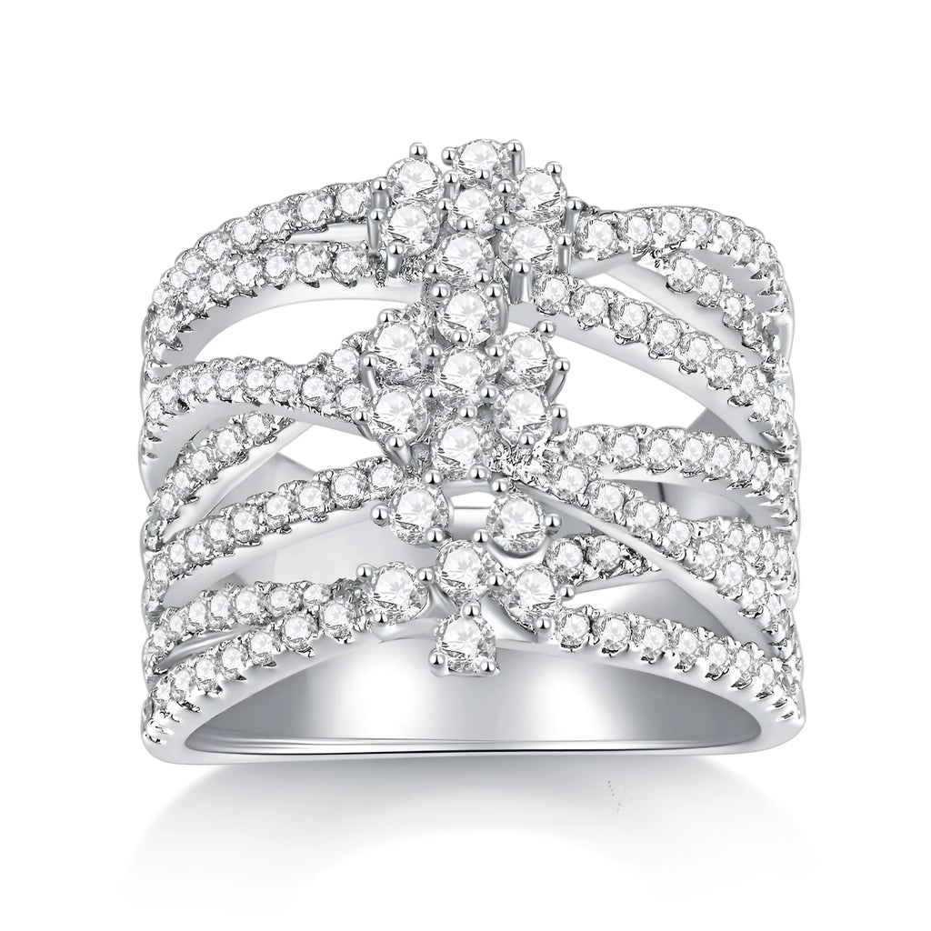 Moissanite wedding ring set in rose gold on S925 silver with platinum plating, gift box, and GRA certificate