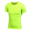 Men's stretch quick-drying short-sleeved fitness shirt in solid colours