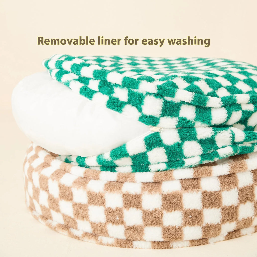 Universal dog kennel with removable washable cover in green, 60cm diameter