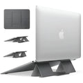 Ringke Folding Stand2 grey notebook stand folded, 210x160mm PU and metal with non-slip sticker