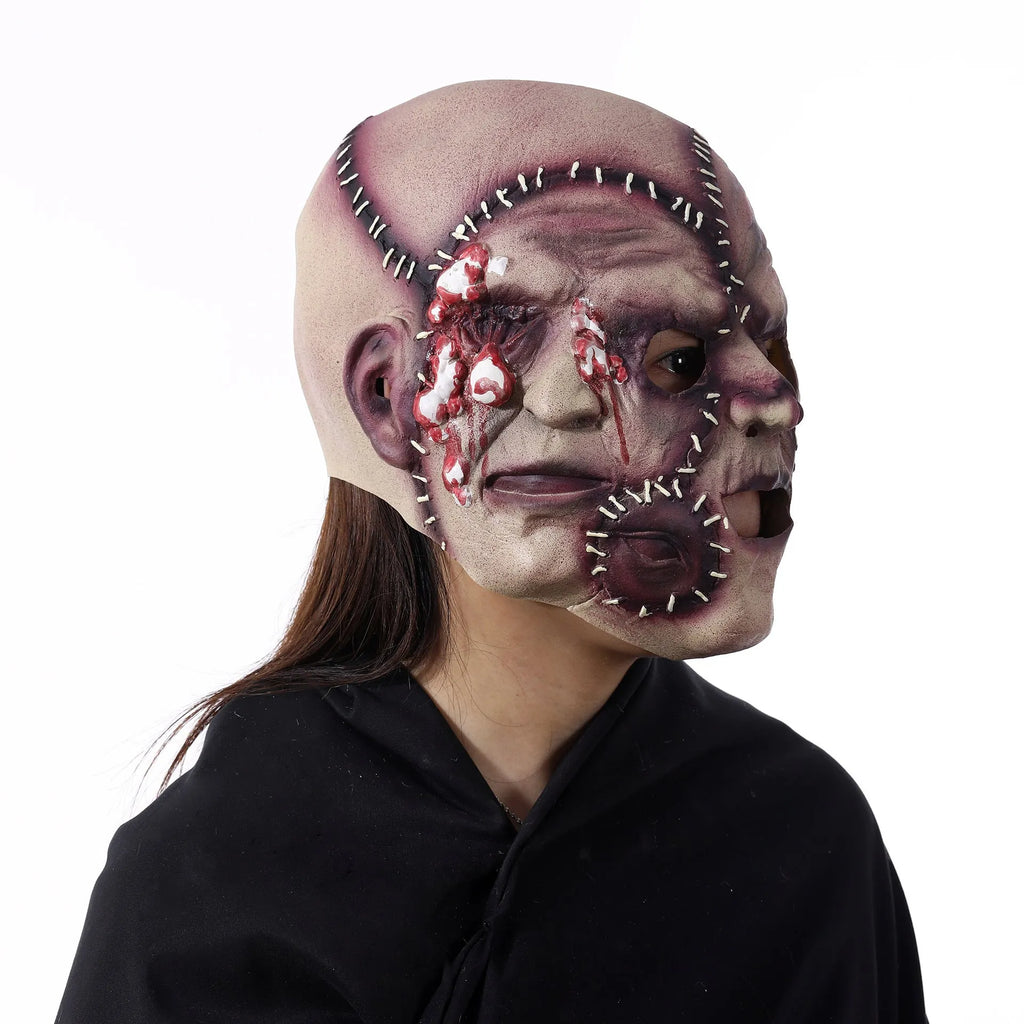 Plastic three-sided grimace horror mask for Halloween and cosplay events