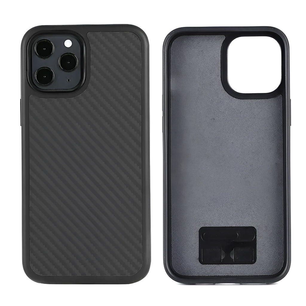 Black wooden phone case for Apple iPhone with TPU and Kevlar waterproof construction
