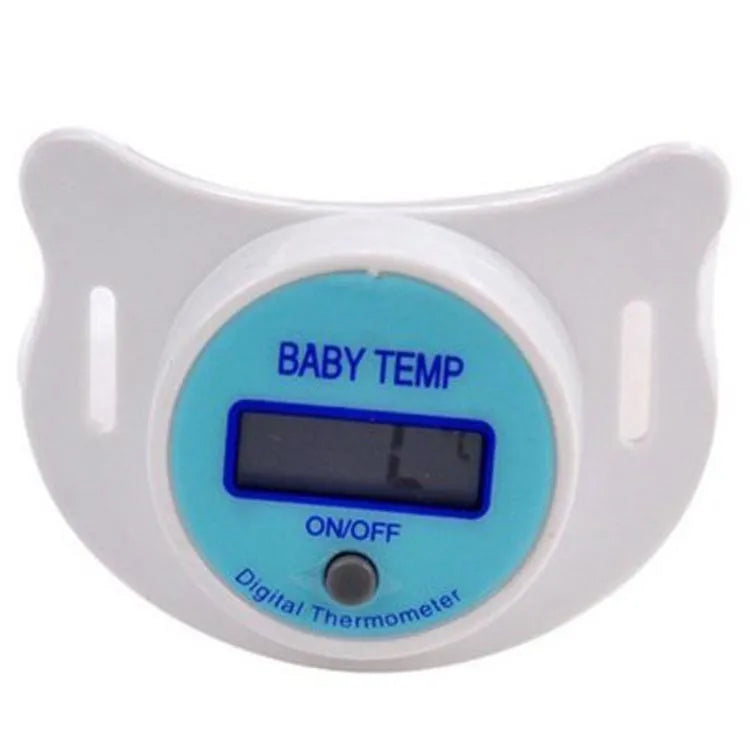 Blue and pink pacifier digital thermometer for baby oral temperature measurement with LCD display