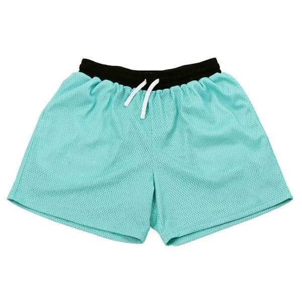 Men's mesh athletic shorts in solid colours with quick-drying fabric for summer workouts