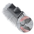 Yellow portable car wash brush with four-section removable rod and flow-through brush head
