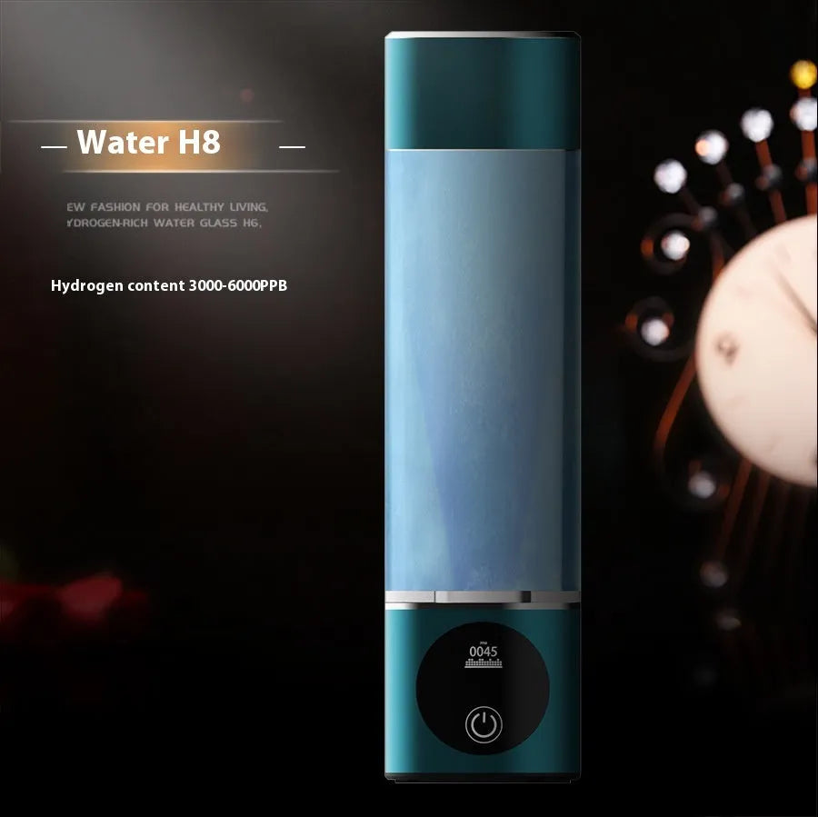 Portable anion hydrogen-rich cup with 300ml capacity, PC construction, platinum electrode, and TYPE C USB charging in multiple colours