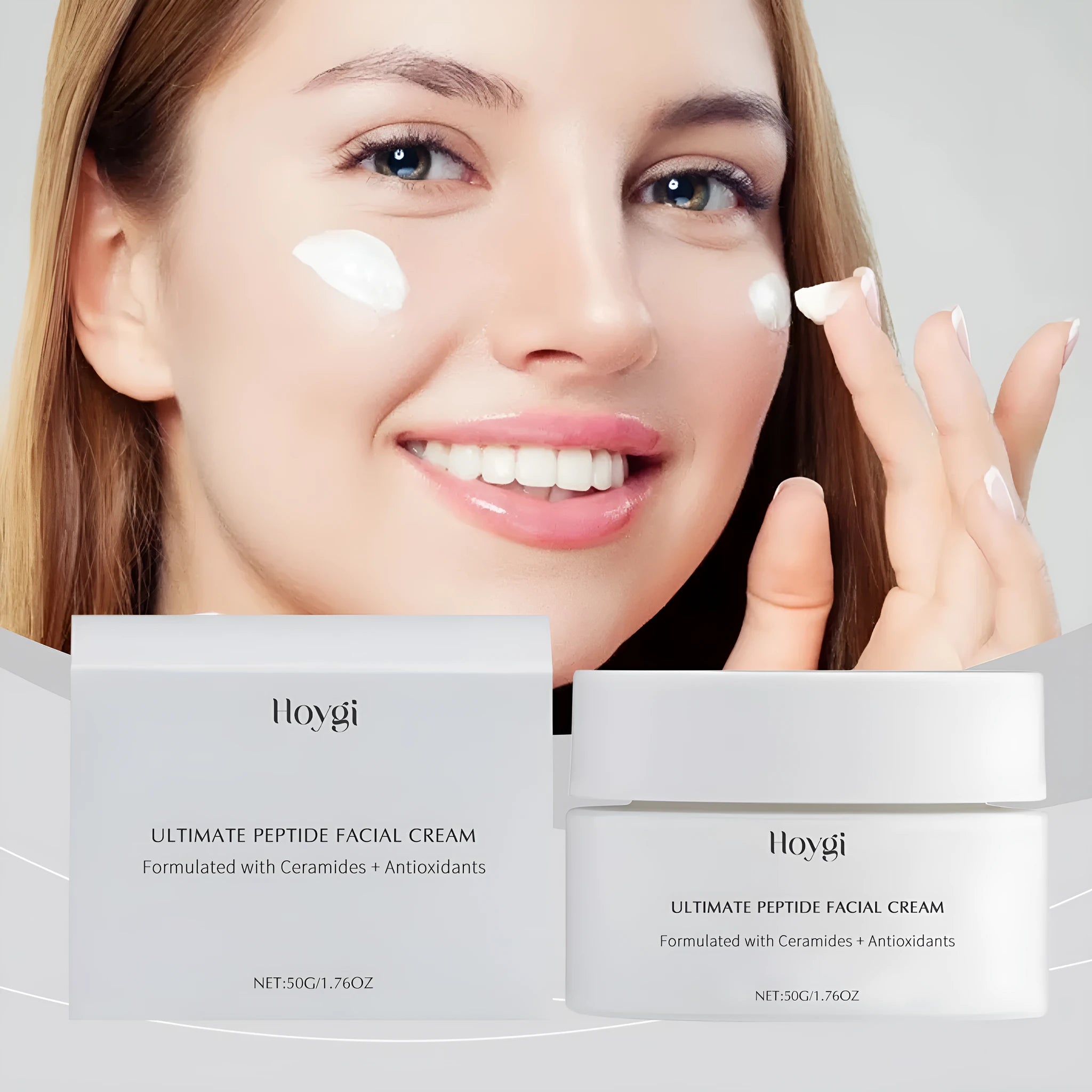Jar of Deep Nourishing Moisturising Facial Cream with Ceramide and Peptides, 50g.