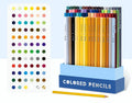Boxed set of 72 basswood coloured pencils with soft cores for art and drawing.