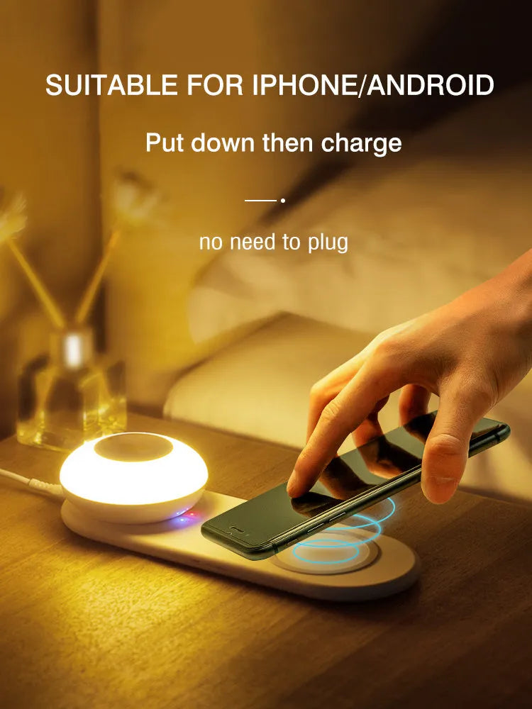 White touch dimming table lamp model VN003 with 3000K warm light, 600mAh battery, compact 215x80x45mm size