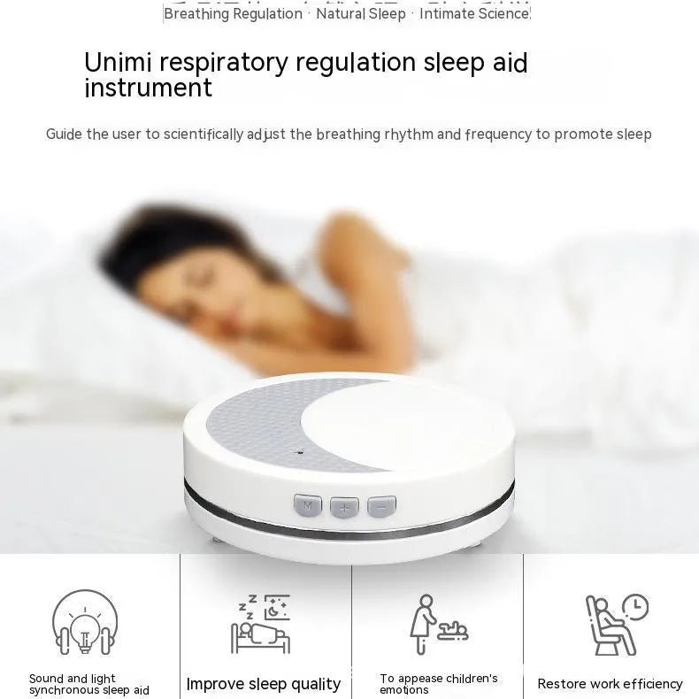 White ABS plastic sleep aid instrument with USB connection for anxiety and insomnia support