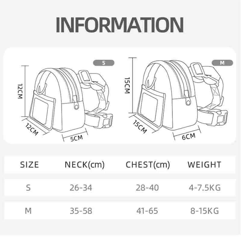 Blue polyester fibre dog backpack harness with snack storage compartments and adjustable straps