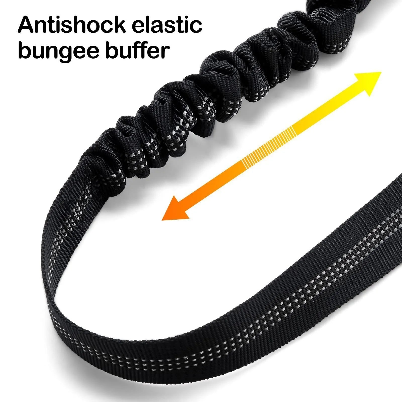 Nylon dog leash with metal buckle in Army Green colour showing adjustable length feature