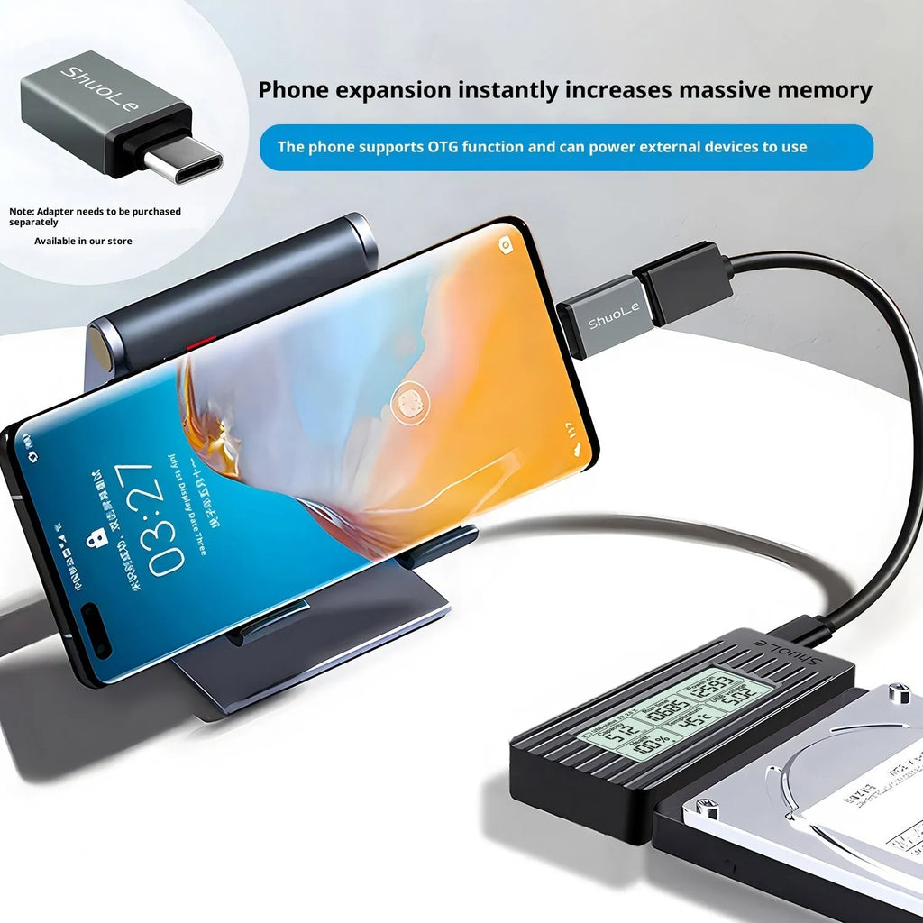 USB 3.2 solid state converter cable for 2.5 and 3.5 inch hard drives in ABS material