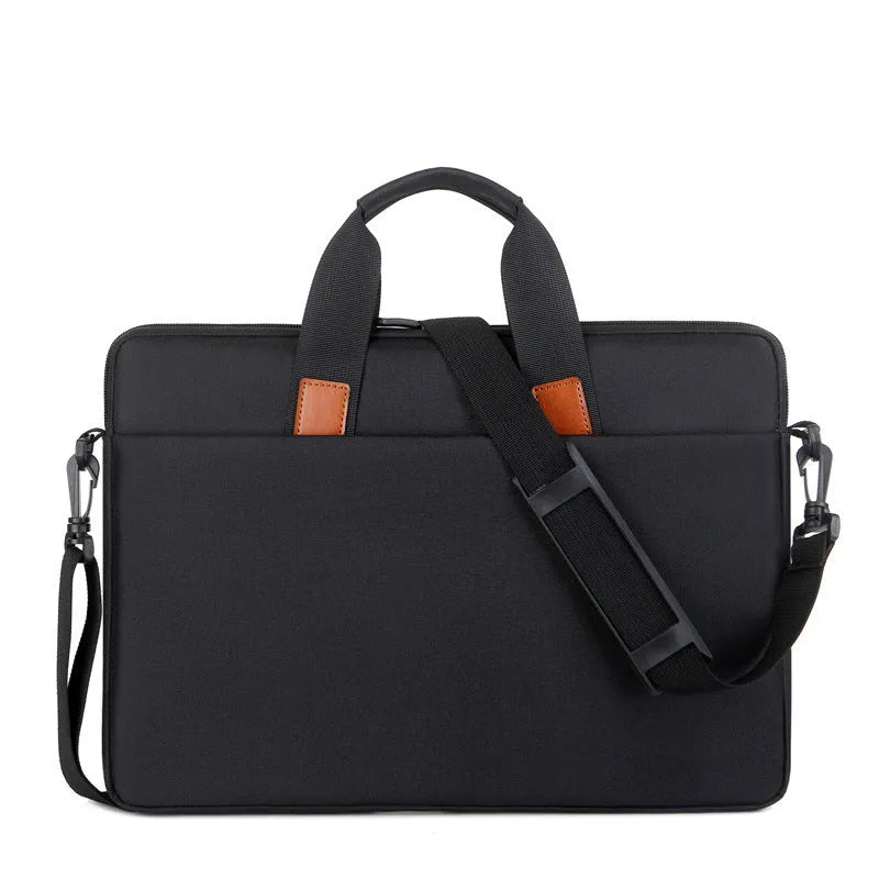 One-shoulder laptop bag in Oxford cloth, available in black, grey, pink, purple, and blue for 12 to 15.6 inch laptops.