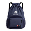 Oxford fabric drawstring backpack in multiple colours with foldable design and shoulder straps