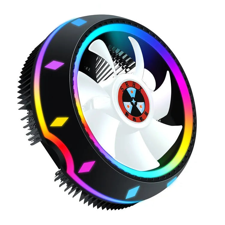 RGB LED air CPU cooler with aluminium heatsink, two heat pipes, and 10cm oil bearing fan for 115X AMD