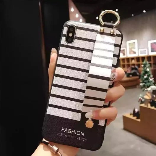 Samsung Galaxy phone case with a flip-out bracket stand on the back, shown in a simple style.