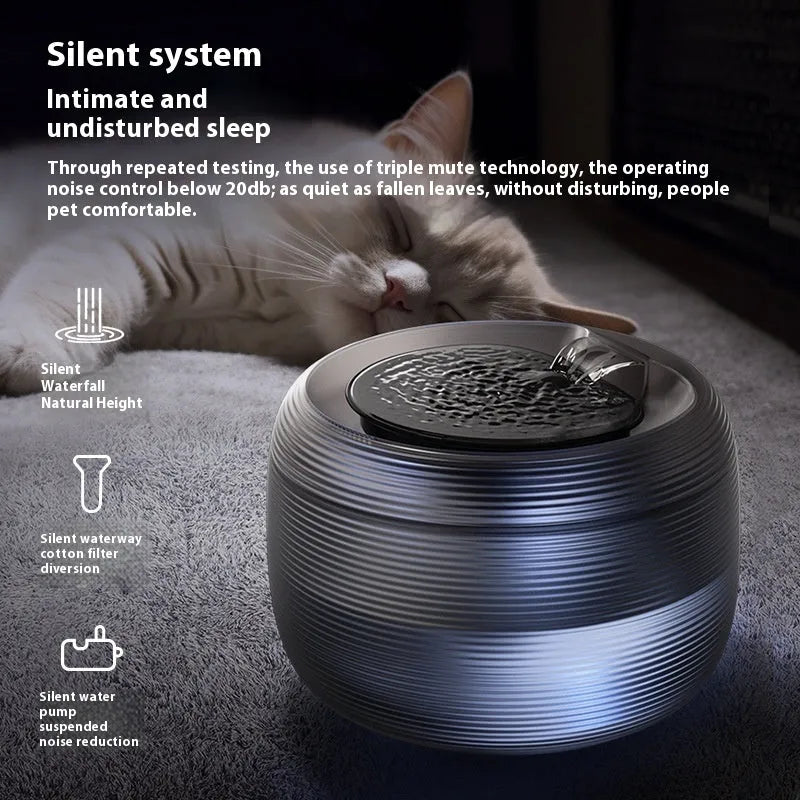 Home Fashion automatic loop pet drinking bowl 2.5L USB water dispenser for cats and dogs in Frost White