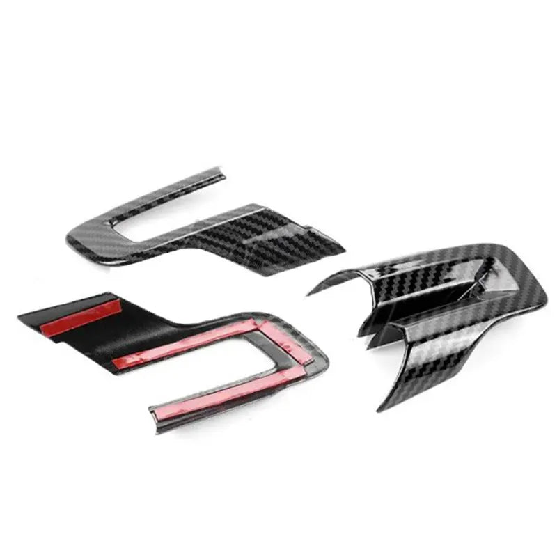 Three-piece carbon fibre pattern steering wheel cover decoration set for car interior