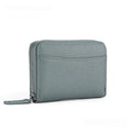 Genuine leather zipper coin storage bag in multiple colour options showing sewing line details