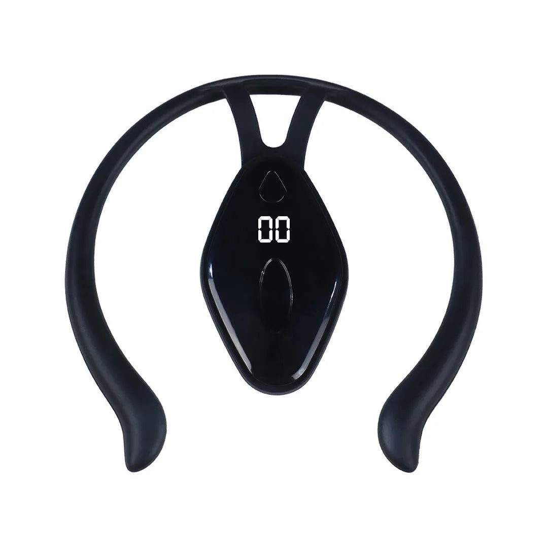 Children's smart LCD kyphotone posture corrector in black and orange with USB charging
