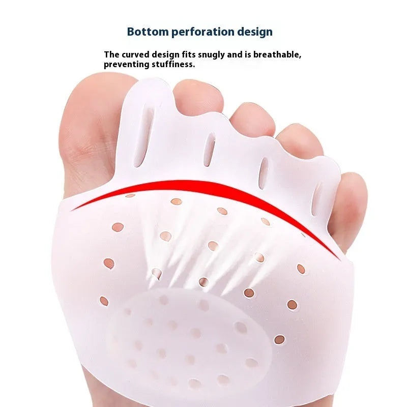 Pair of SEBS hallux valgus toe separators and hand massager pads in white or skin colour, average size