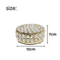 French gold iron frame crystal glass transparent jewelry storage box European style.