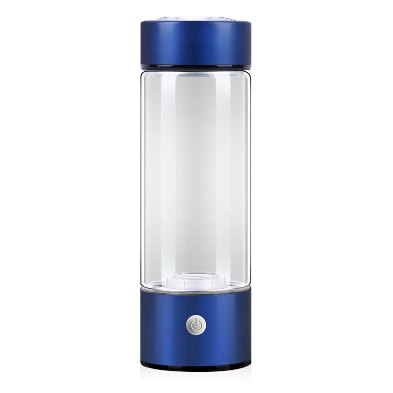 Electric hydrogen water generator bottle in borosilicate glass with portable rechargeable design