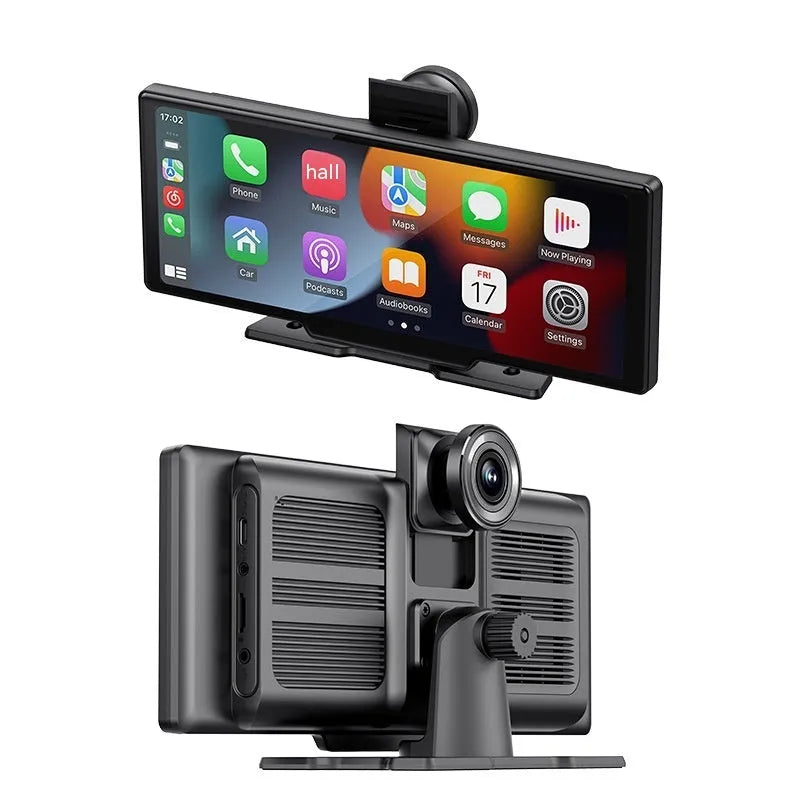 10.26-inch wireless CarPlay multimedia recorder with capacitive touch screen in black colour