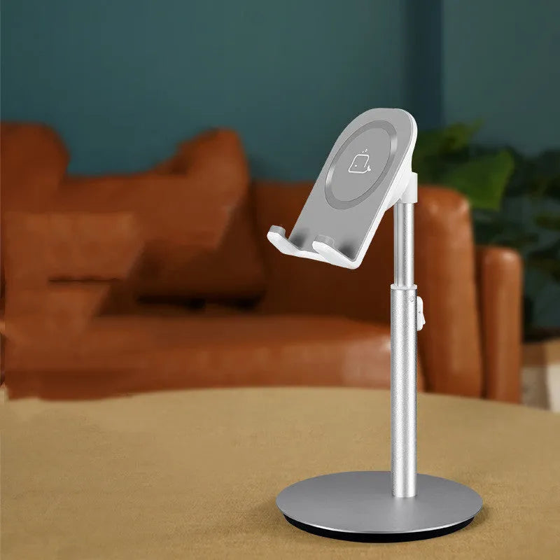 Silver metal computer phone holder S1 model with adjustable arm and universal clip for 3-11 inch devices