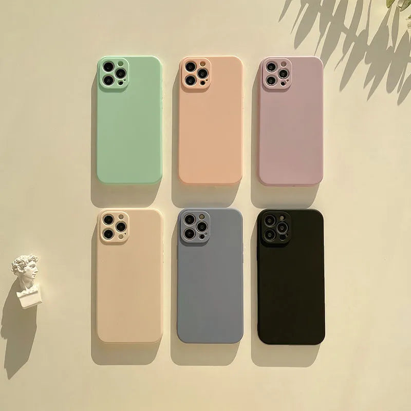 Frosted TPU phone case for iPhone 14 models shown in slate blue colour.