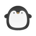 Cartoon penguin and polar bear design USB rechargeable hand warmer showing front and back.