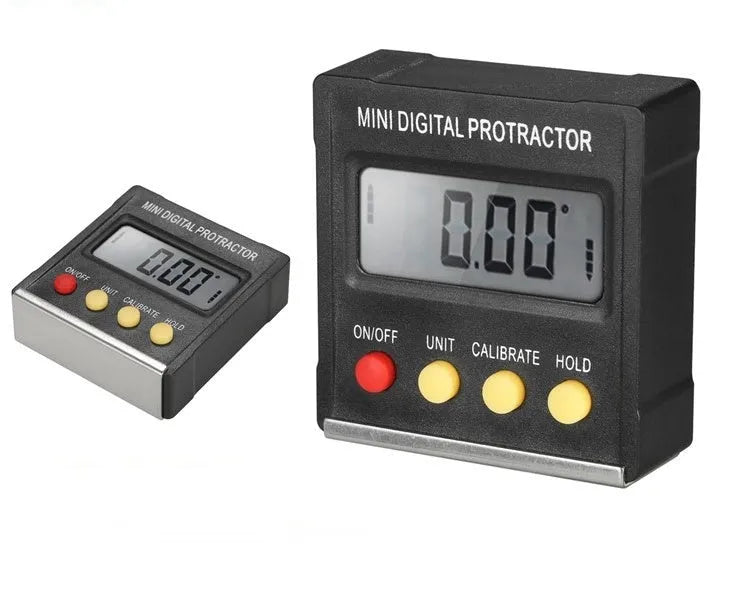 Mini magnetic angle inclinometer 55 x 55 x 16mm with 4x90° range and 0.1° resolution, Black