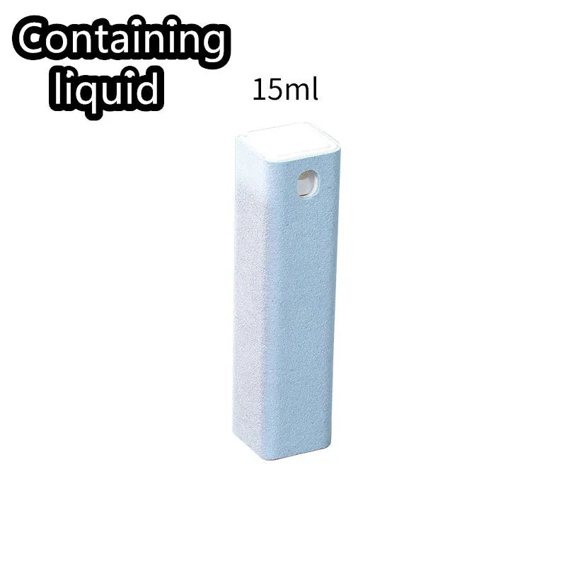 15ml phone screen cleaning spray bottle with flat protective case in multiple colour options