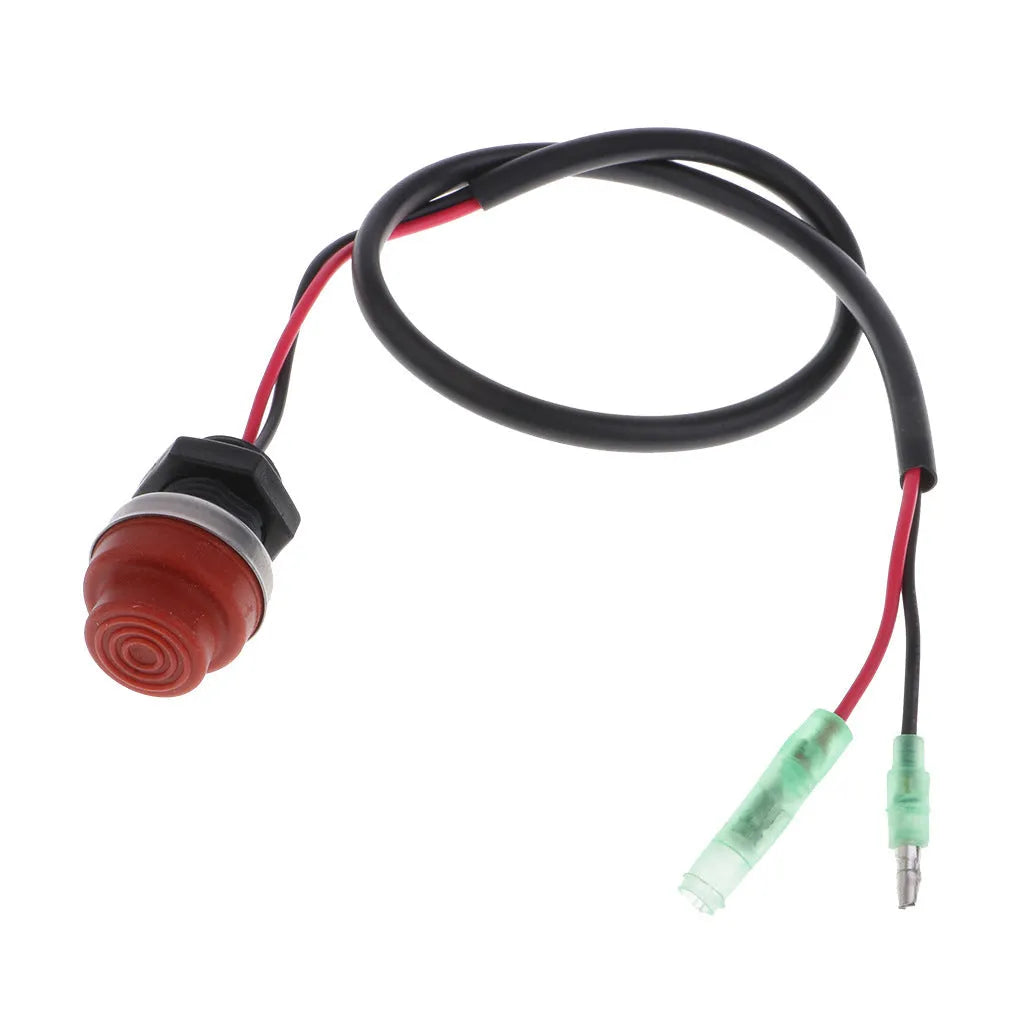YAMAHA branded motorboat engine kill switch with coiled safety rope lanyard