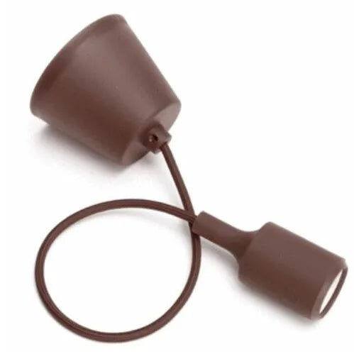 E26/E27 silicone pendant lamp holder with adjustable cord in multiple colour options