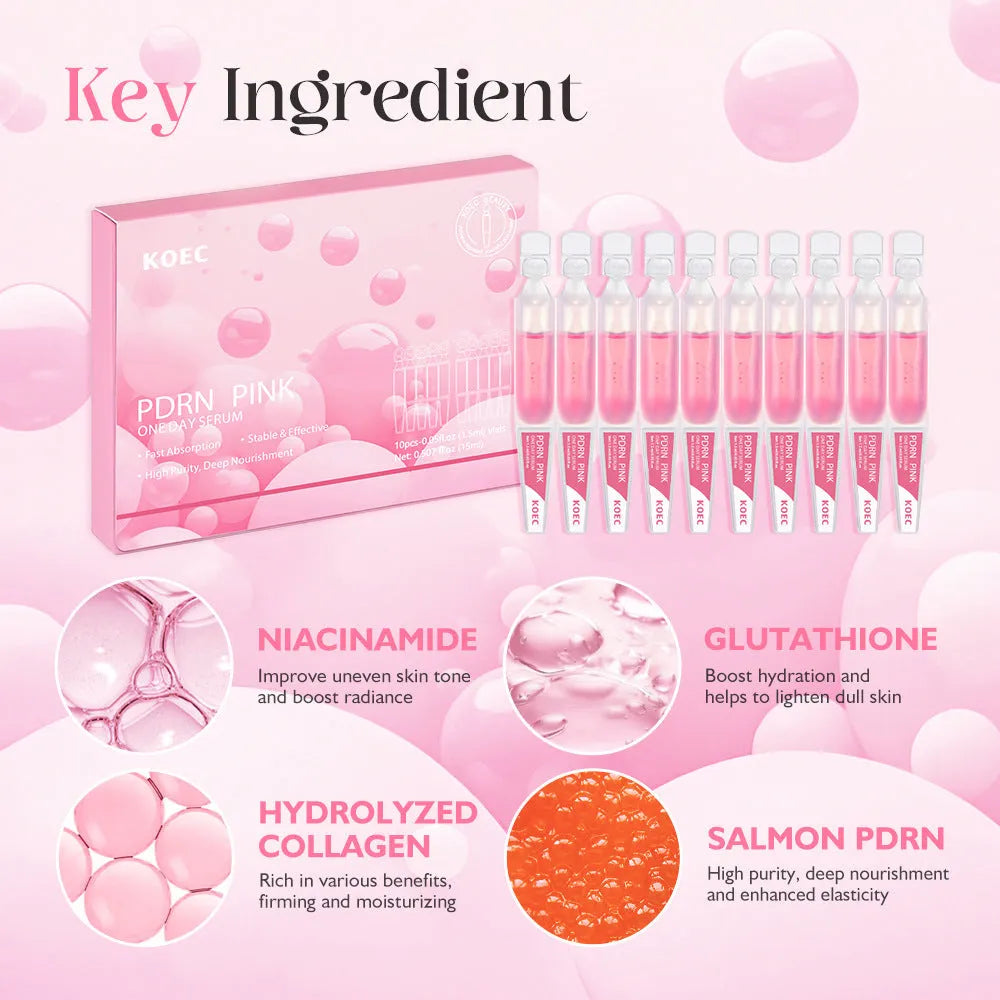KOEC powder polypeptide disposable face masks 10 pack with essence for moisturising facial treatment