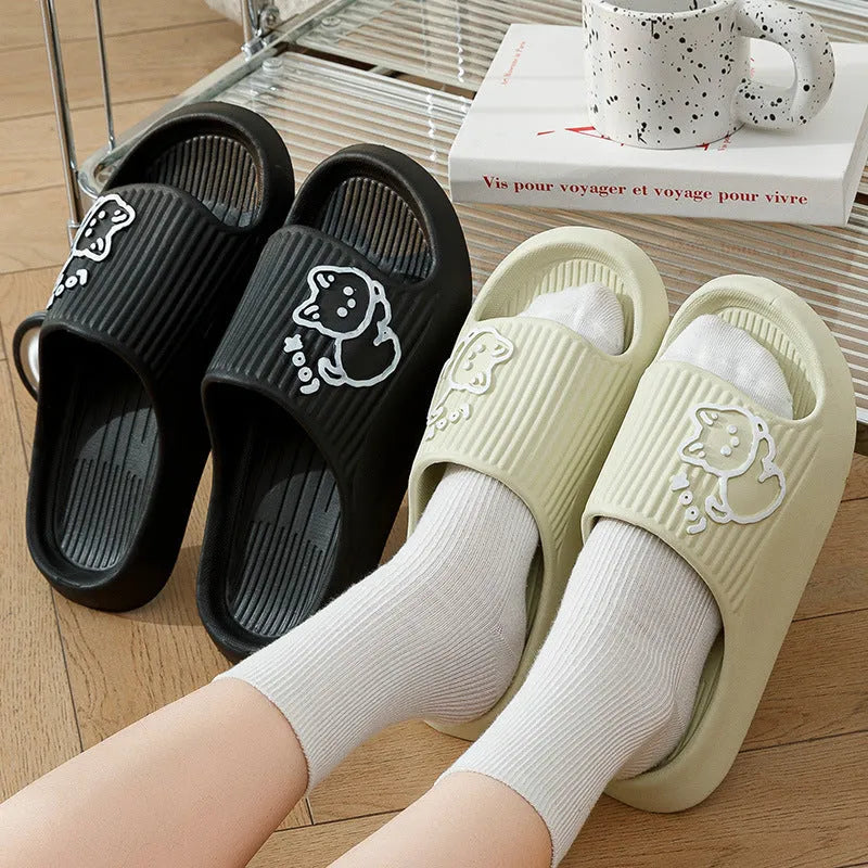Women's cat slippers with thick EVA platform sole in multiple colour options