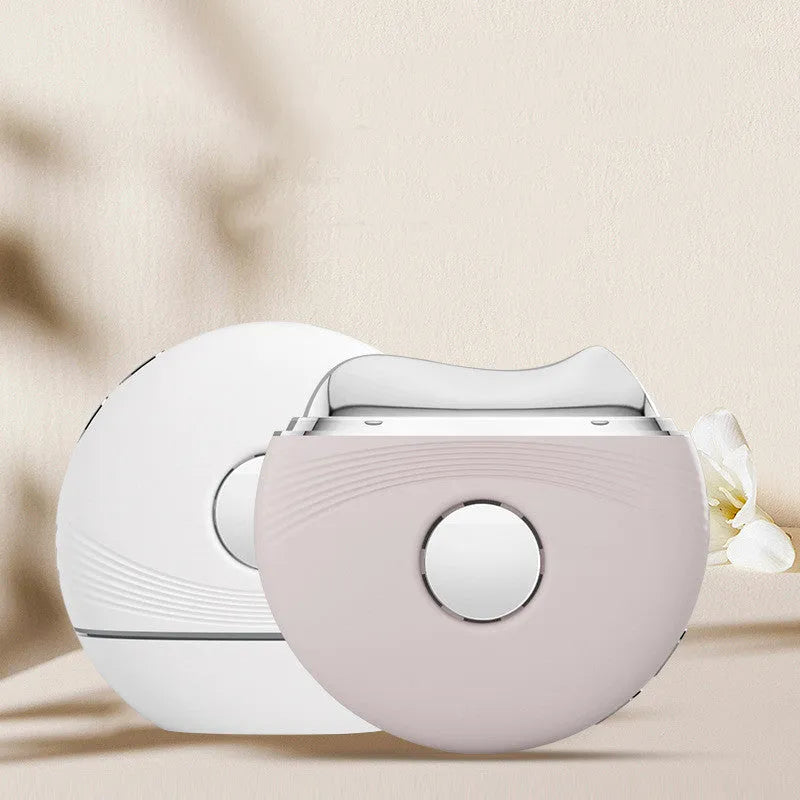 White electric Guasha massager with EMS face lifting, hot and cold scraping and 3 colour phototherapy, USB powered