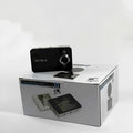 K6000 black driving recorder with 120 degree wide angle lens mounted on front windshield